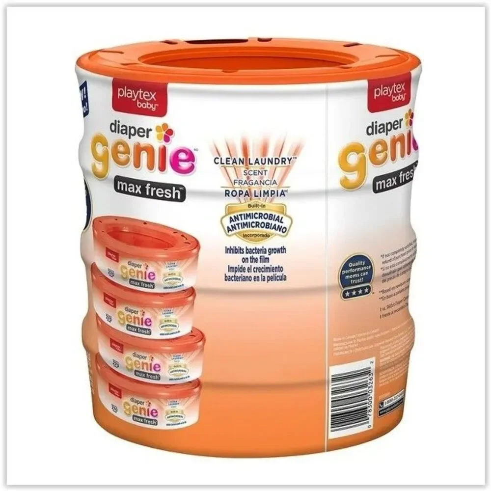 Playtex Baby Diaper Genie Clean Odor Lock Laundry Scent Refills 1080ct - 4 pack